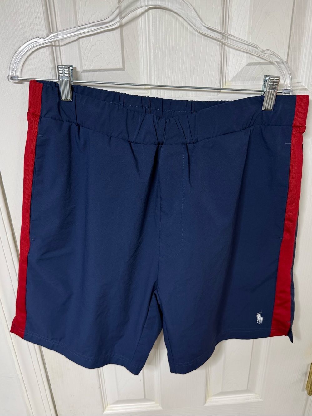 Polo Ralph Lauren Performance Athletic Shorts Men’s Large Blue Red Lined Stretch